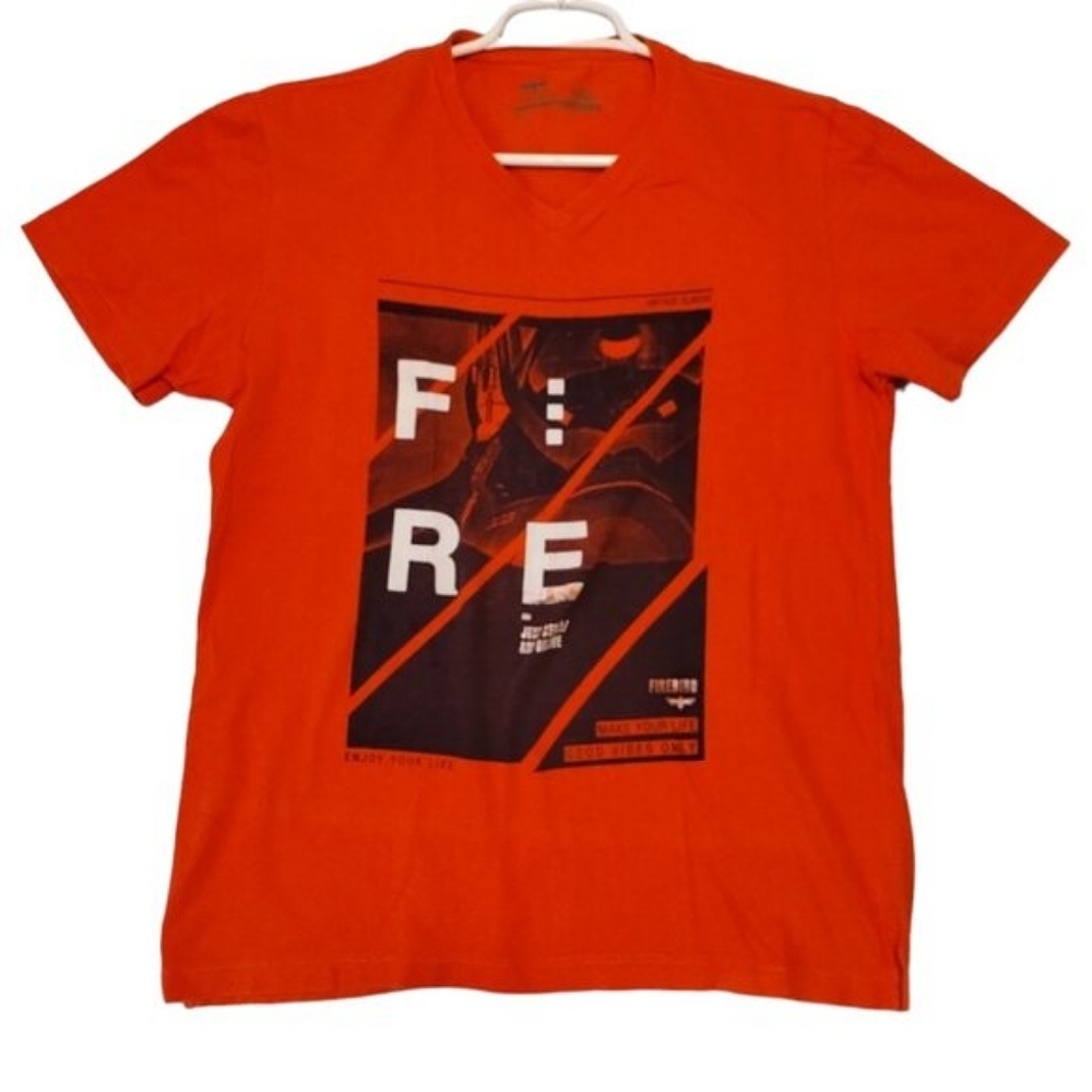Firebird Mens Classic Vintage Enjoy Your Life Graphic T-Shirt Sz M Short‎ Sleeve